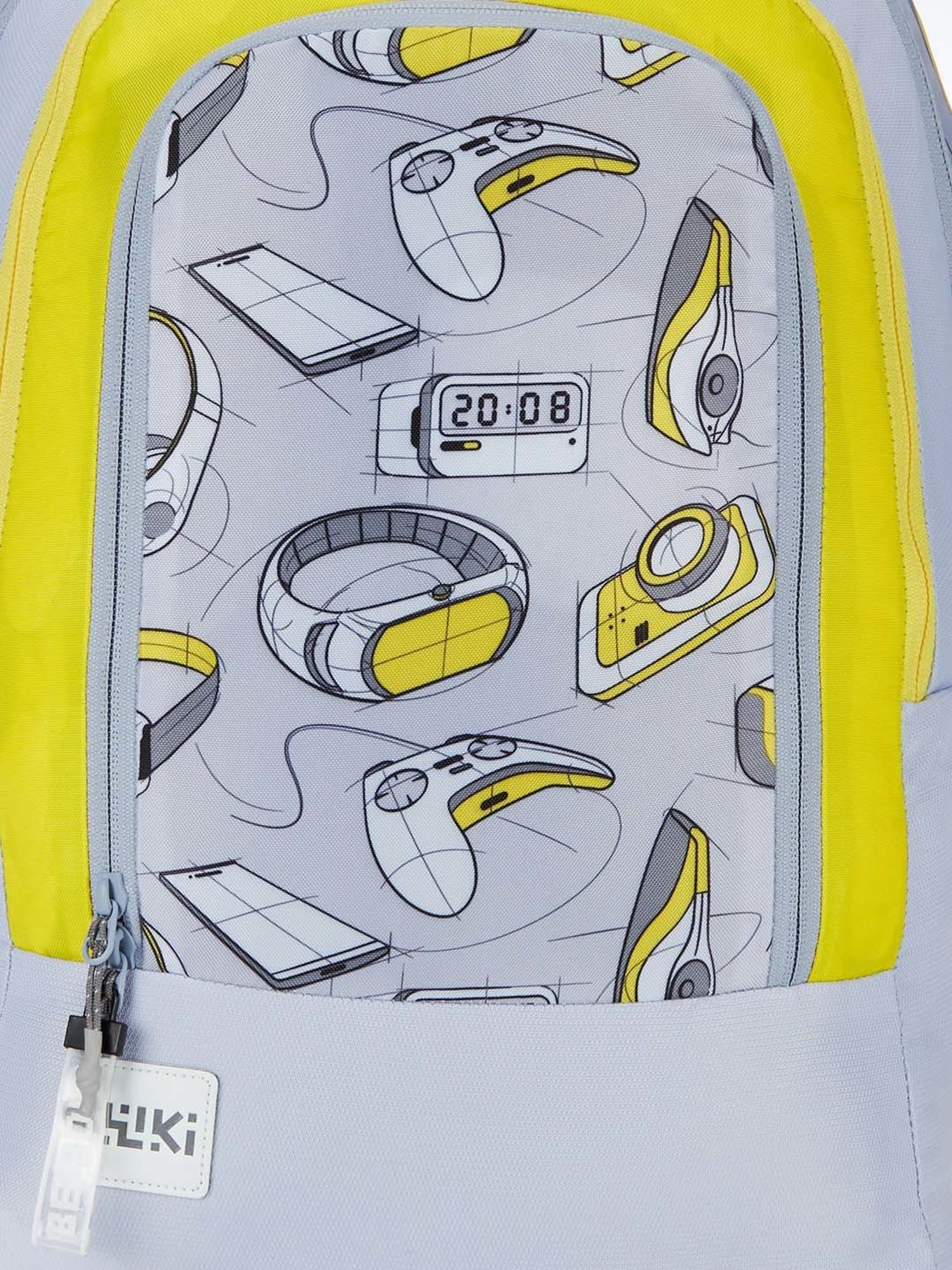 Wiki 31.5 Ltrs Grey & Yellow Medium Backpack