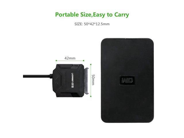 UGREEN USB 2.0 to SATA Adapter Hard Drive Converter Cable for 2.5" 3.5" SATA HDD SSD with 12V 2A Power Adapter