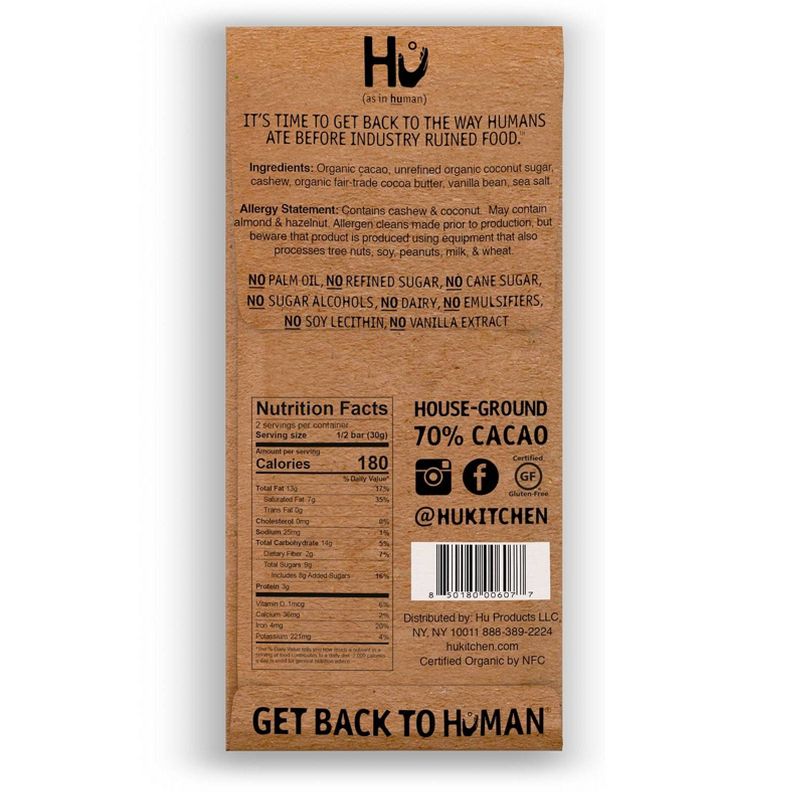 Hu Cashew Butter + Pure Vanilla Bean Dark Chocolate - 2.1oz