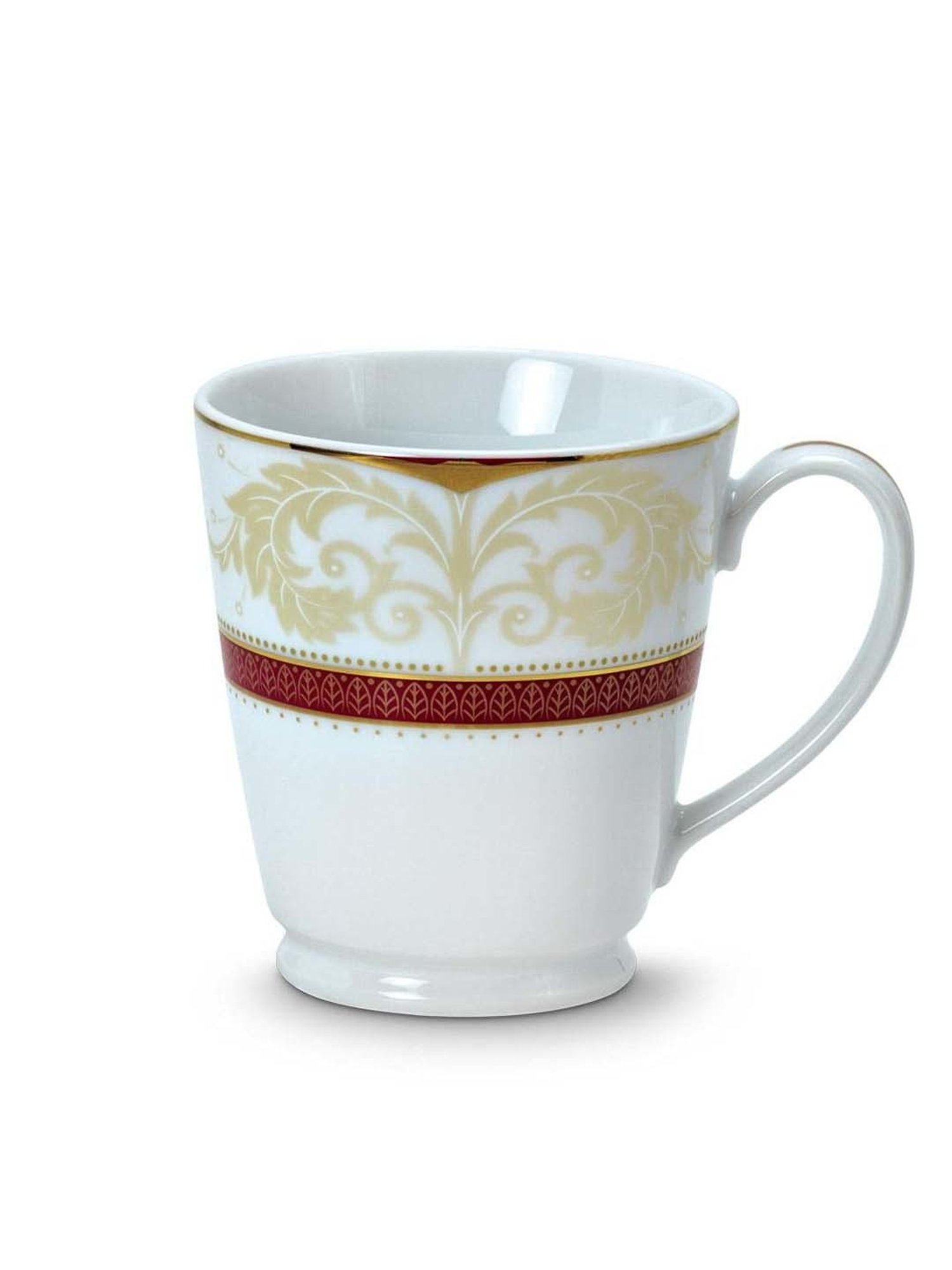 Noritake Queen's Fountain White & Beige Poreclain Milk Mug (0.37 L) - Set of 1