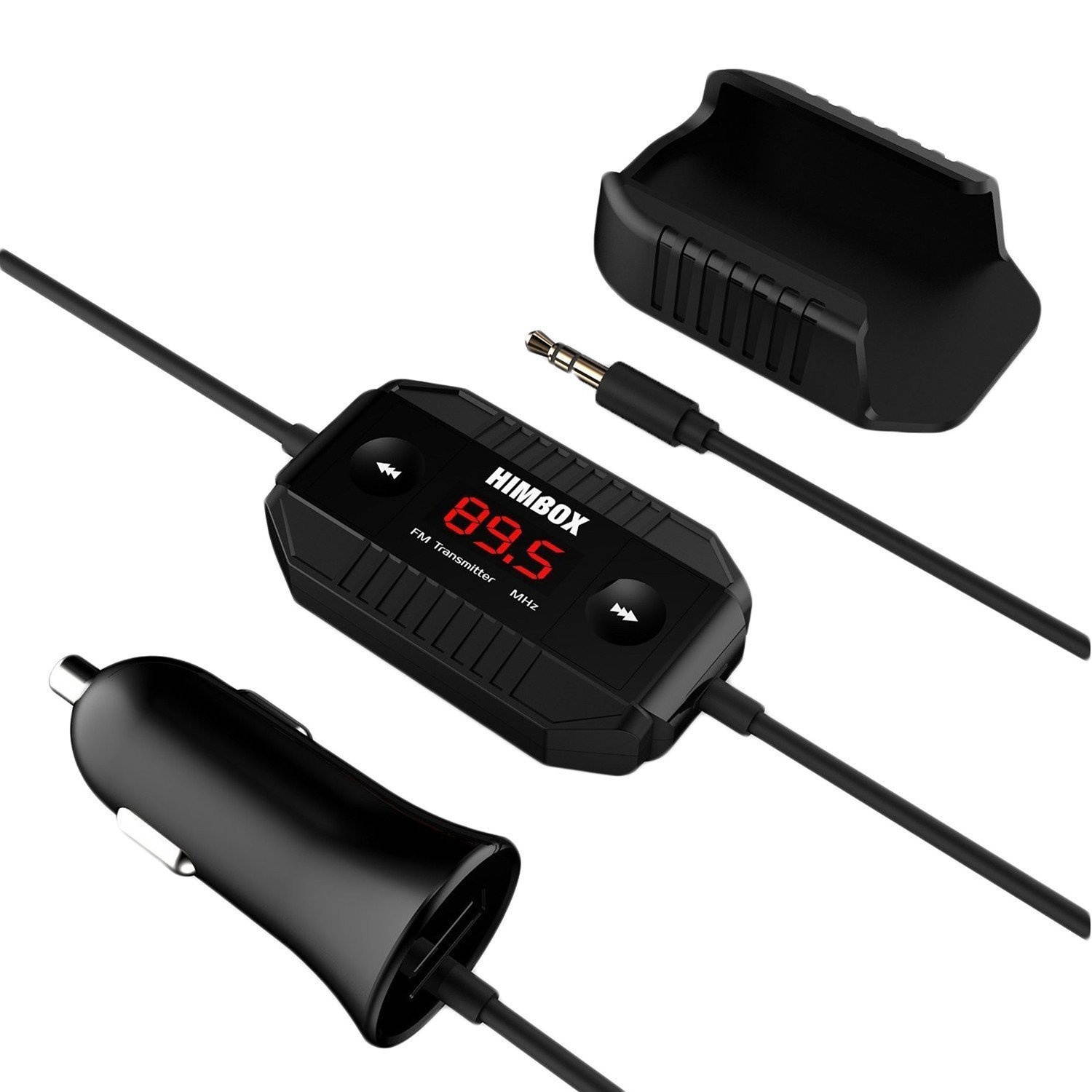 Himbox HB-F02 Auto-Scan Wireless FM Transmitter Radio Adapter Car Kit with Clip (Black)