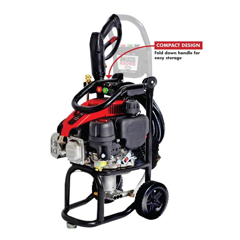 Simpson Clean Machine Steel Gas Powered Engine Pressure Washer With Wand, Black