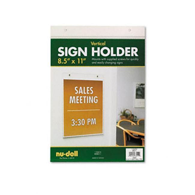 Nudell Wall Sign Holder Vertical 8-1/2"x11" Clear 38011