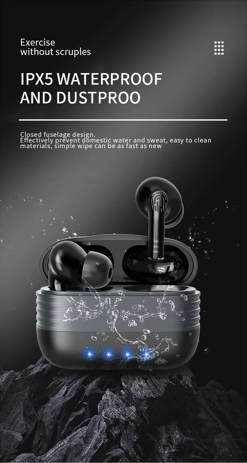 New Bluetooth 5.0 TWS Earphones  Long Standby Time Headset Wireless Earpods For Android Smart Touch Control Portable Headphones HiFi Sound