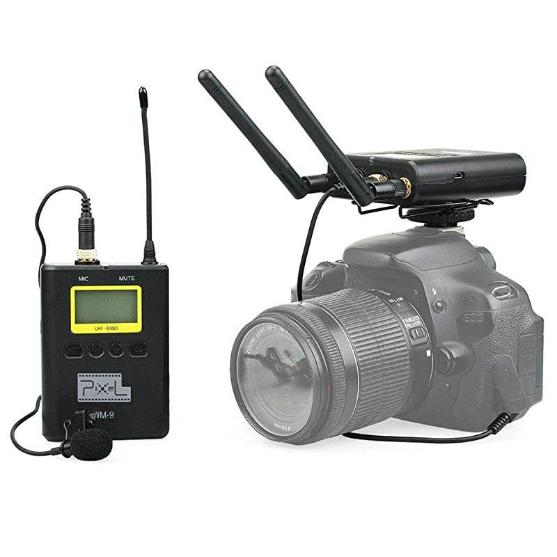 50 Channels UHF Wireless Lavalier Microphone Professional Lapel Microphone for Cameras Recording YouTube Vlogging WM9