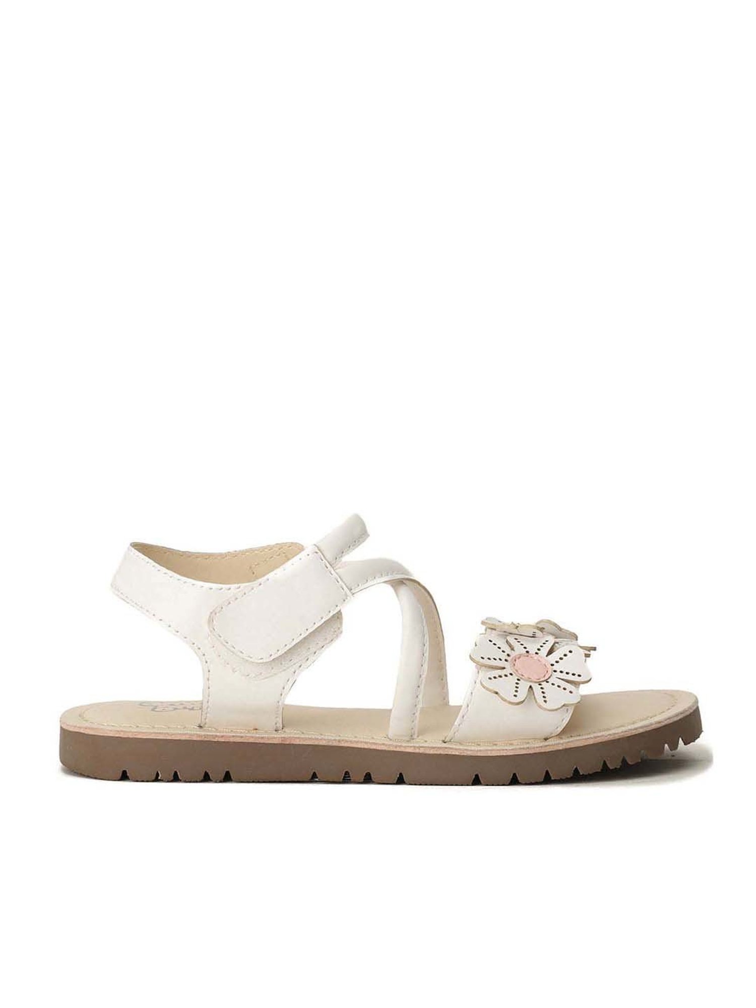 Bubblegummers by Bata Kids White & Pink Cross Strap Sandals