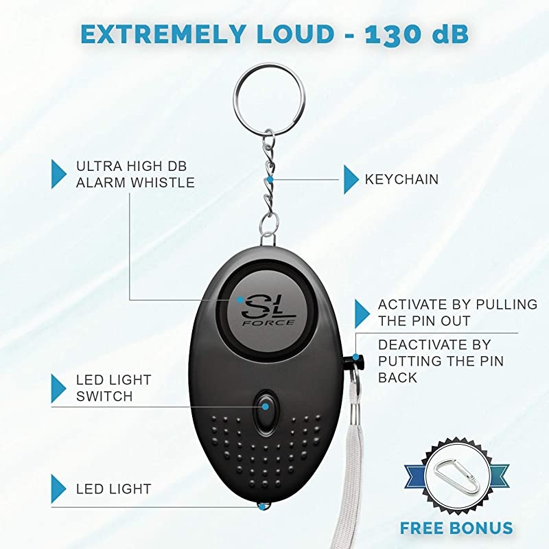 Personal Alarm Siren Song 130dB Safesound Personal Alarms for Women Keychain with LED Light Emergency Self Defense for Kids and Elderly Security Safe Sound Whistle Safety Siren