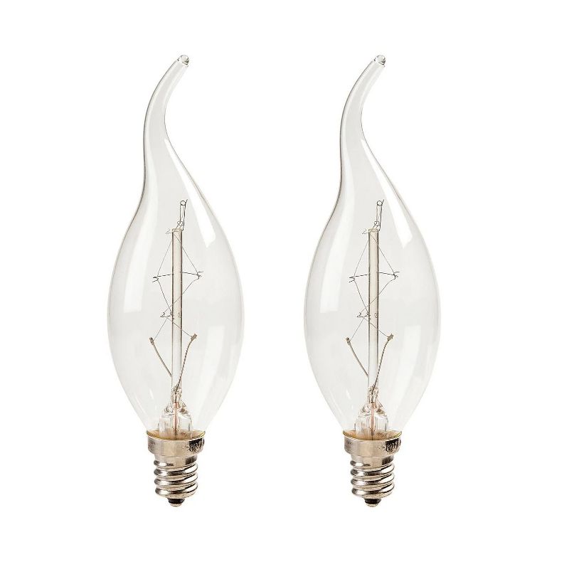Darice Pack of 2 Cleveland Vintage Lighting Edison Style E12S Base Flame Candelabra Bulbs