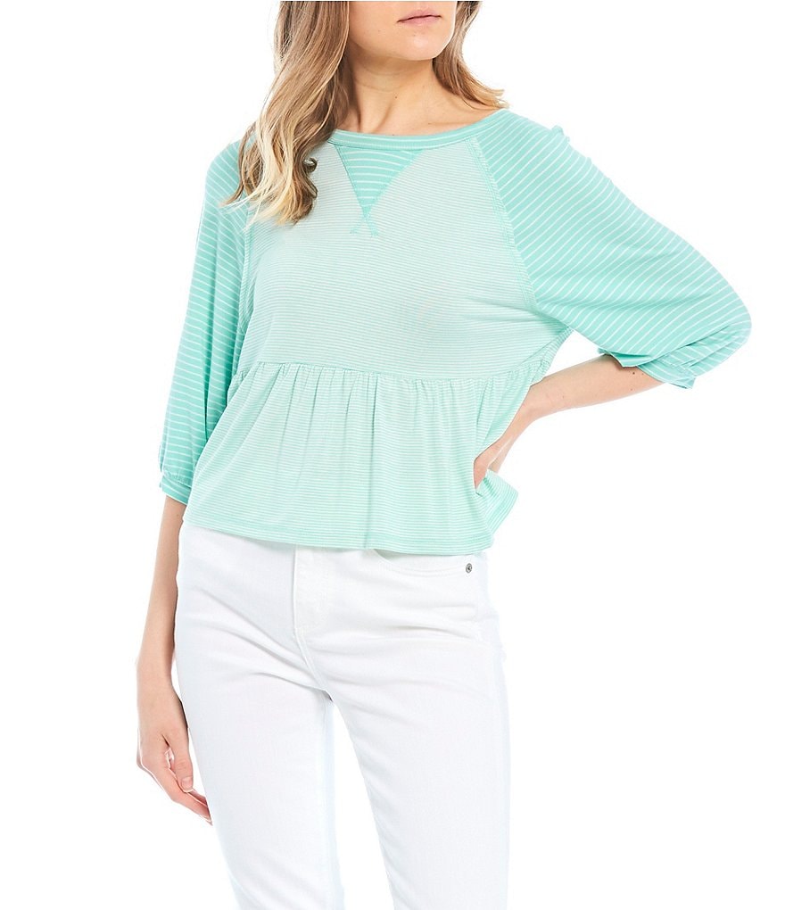 Love & Piece Sleeveless Tie-Die Peplum Hanky Hem Top