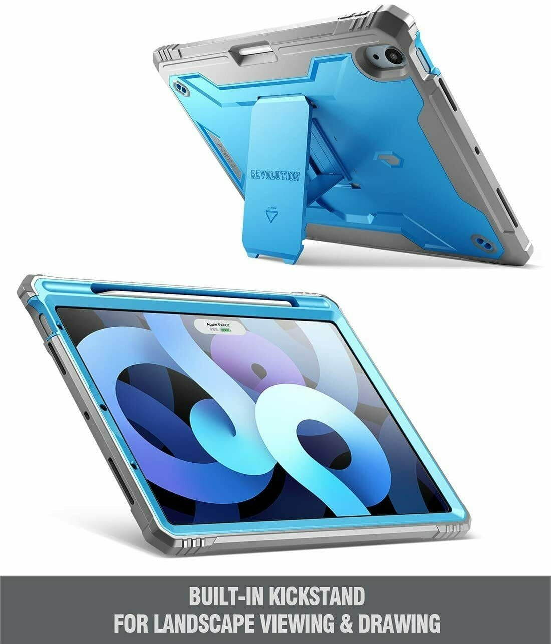 Poetic For iPad Air 4 Tablet w/Kickstand Case,Dual Layer Protective Cover Blue