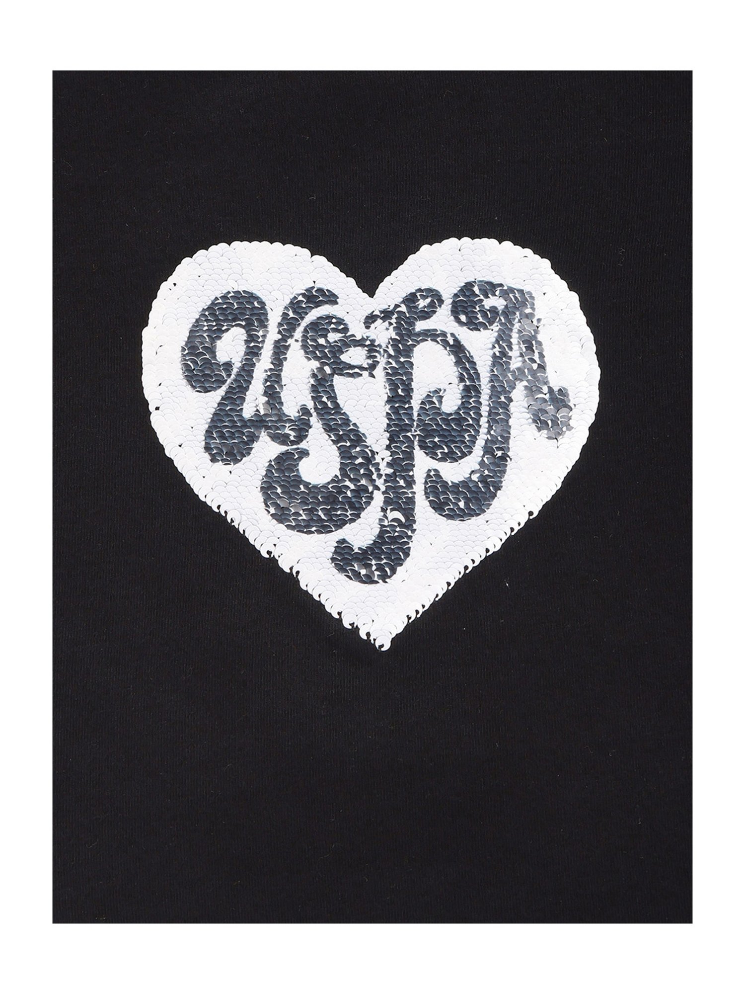 U.S. Polo Assn. Kids Black Flip Sequin Full Sleeves T-Shirt