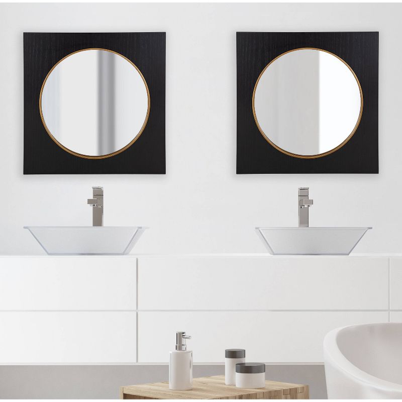 23" x 23" Ringsted Square Wall Mirror Black - Kate & Laurel All Things Decor