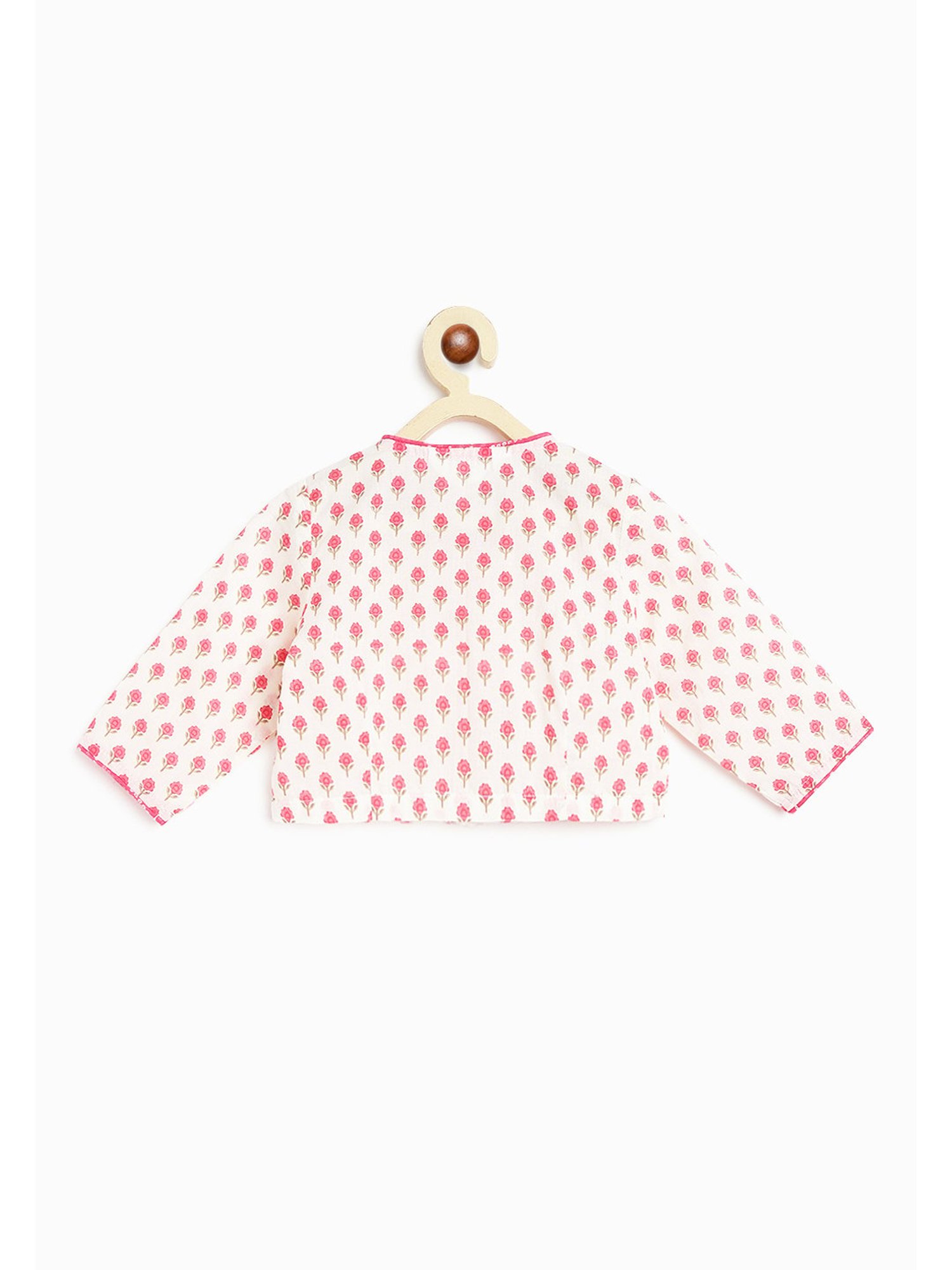 Campana Kids Pink Floral Print Lehenga with Choli