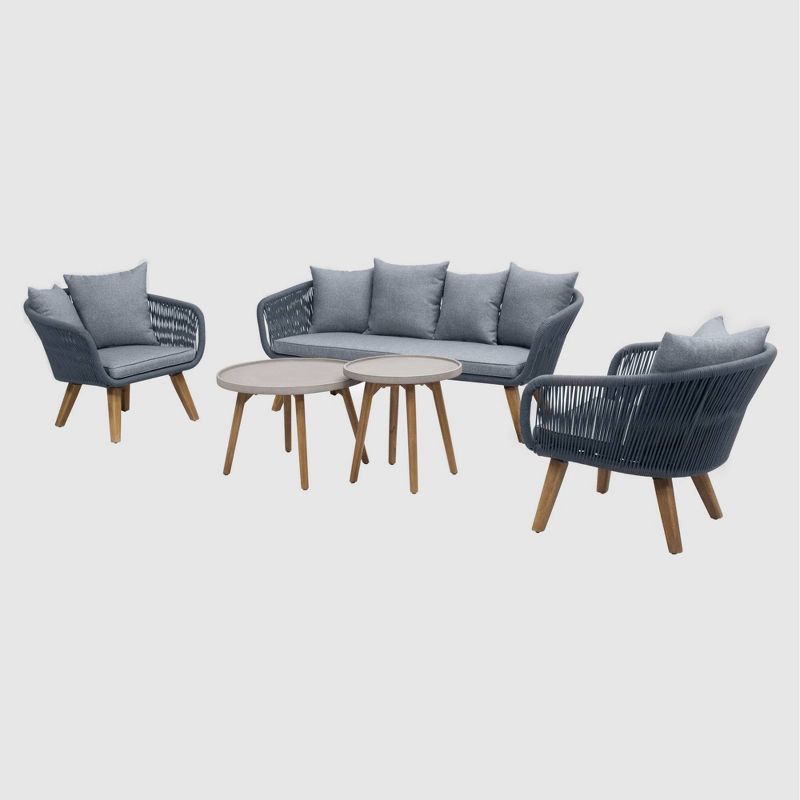 Savea 5pc Outdoor Seating Set - Gray - RST Brands