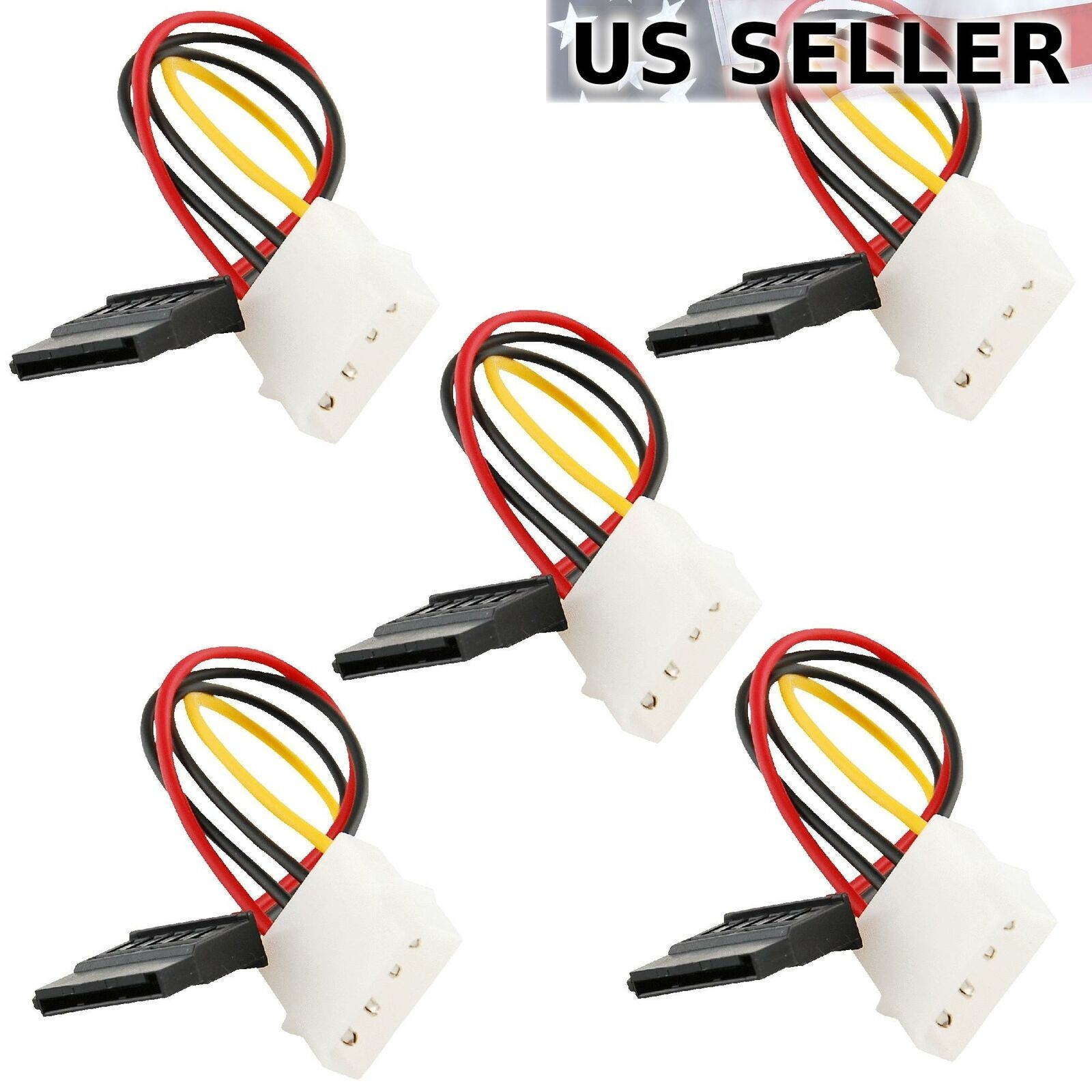 5-pack IDE/Molex/IP4/4-pin to SATA Power 15-pin Converter Adapter Cable