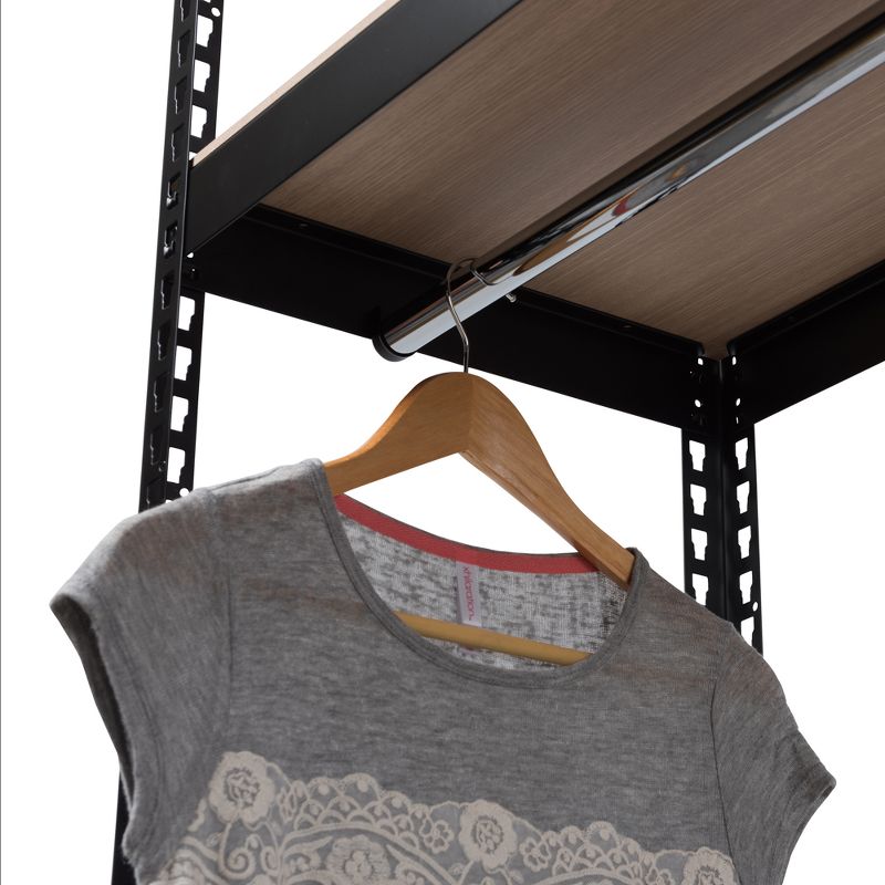 Gavin Metal 4 - Shelf Closet Storage Racking Organizer - Black - Baxton Studio