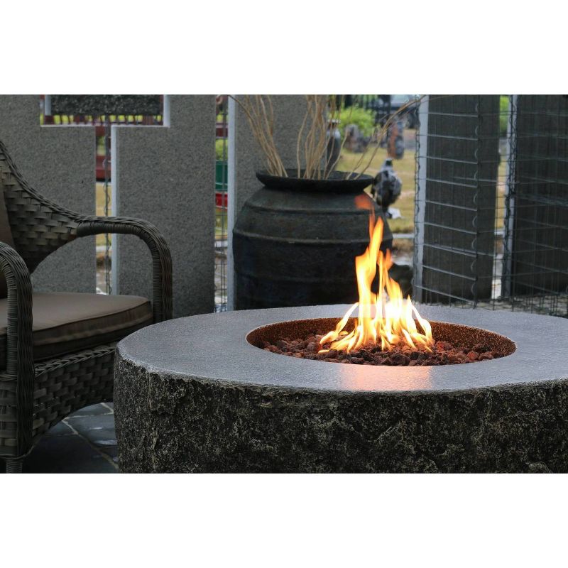 Fiery Rock 50"  Natural Gas Fire Pit Outdoor Backyard Patio Heater - Elementi