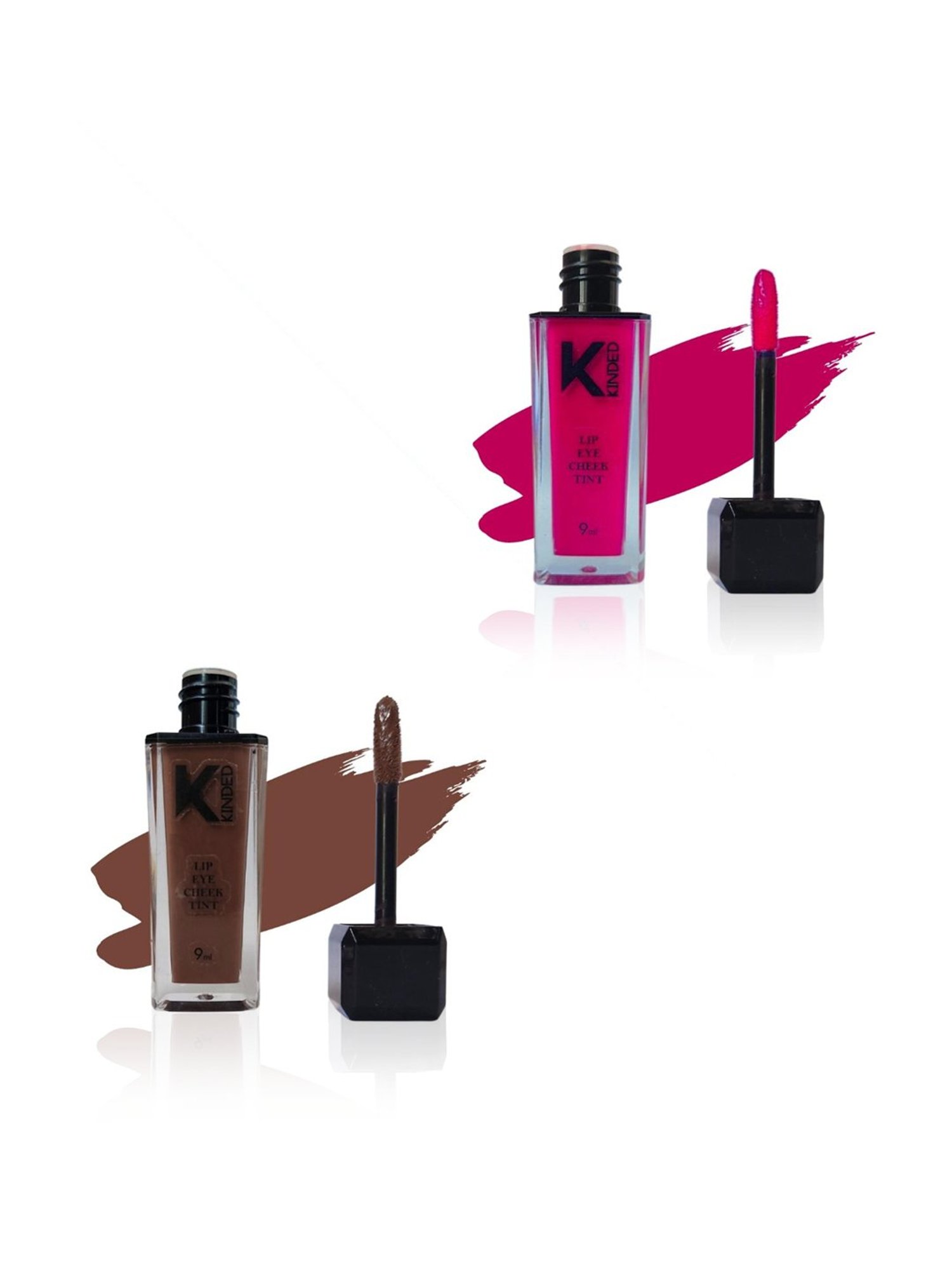 KINDED Lip Eye Cheek Tint More Magenta & Choco Brown Combo