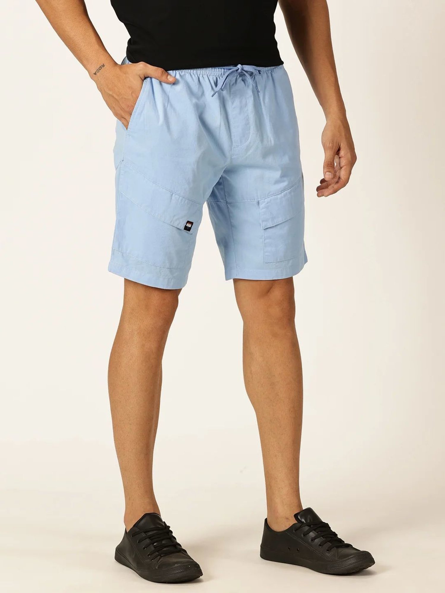 Thomas Scott Sky Blue Regular Fit Shorts