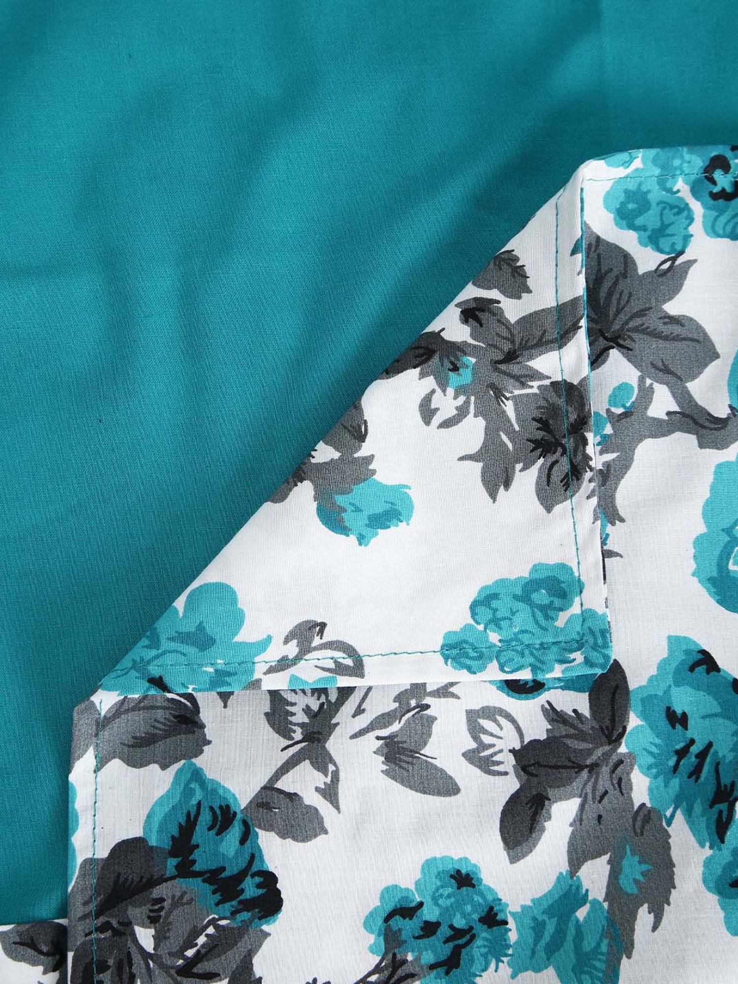 Swayam Premium Lining Plain Eyelet Long Door Curtain - Single Piece (Turquoise),9 Ft