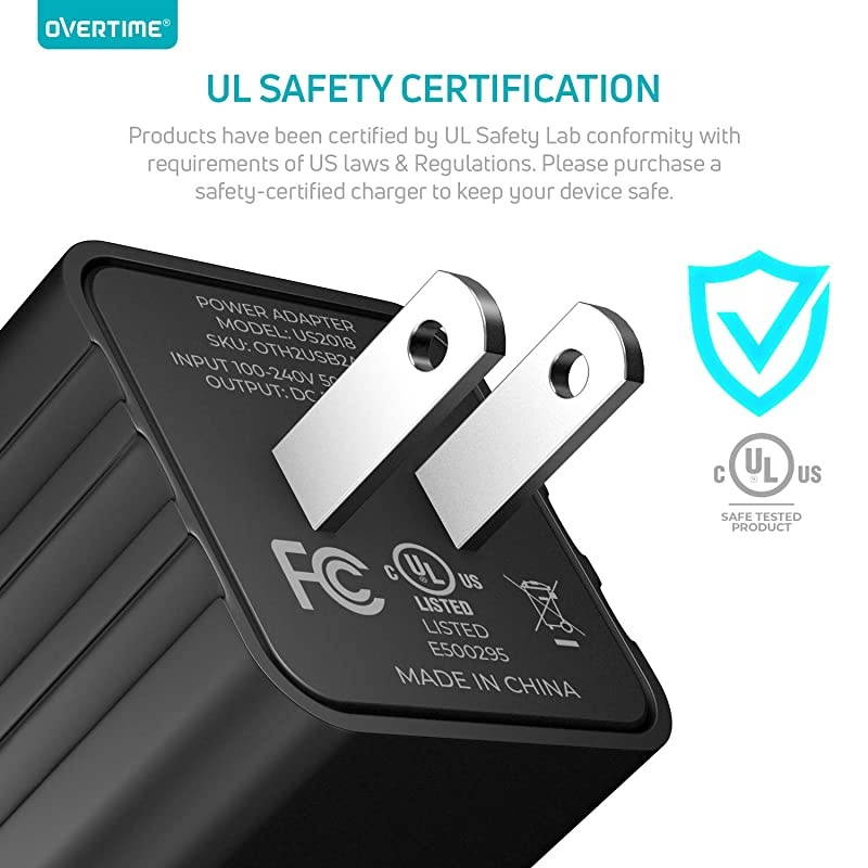 iPhone Charger Set  Apple MFi Certified Lightning Cable with Dual USB Wall Adapter 24 AMP Compatible wiPhone 11 Pro Max XS XR X 8 7 6S 6 Plus SE AirPods iPad BlackBlack 10ft