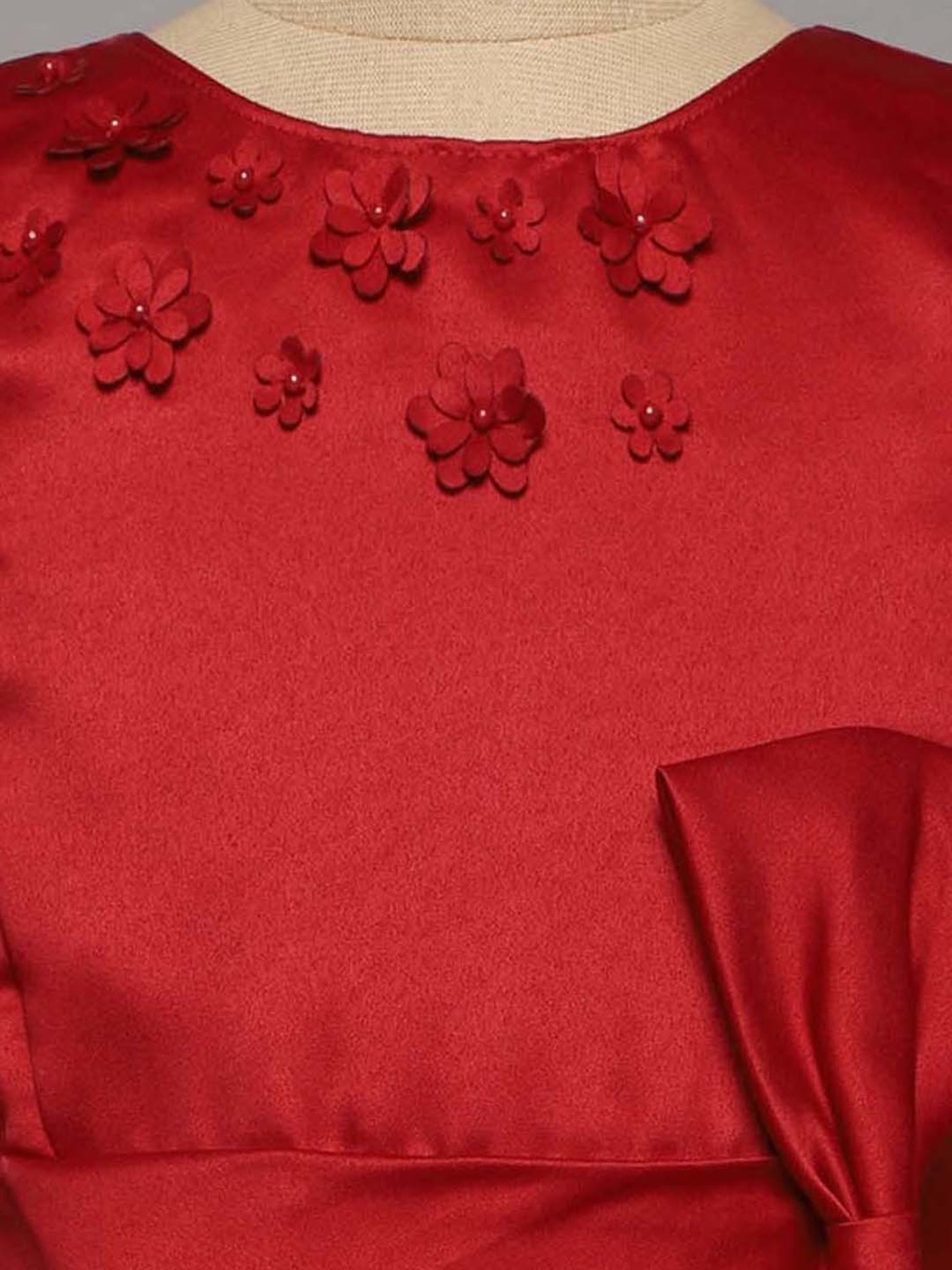 The Magic Wand Kids Red Applique Gown