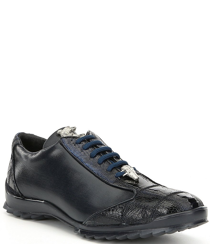 Belvedere Men's Paulo Sheer Ostrich Calfskin Leather Sneakers