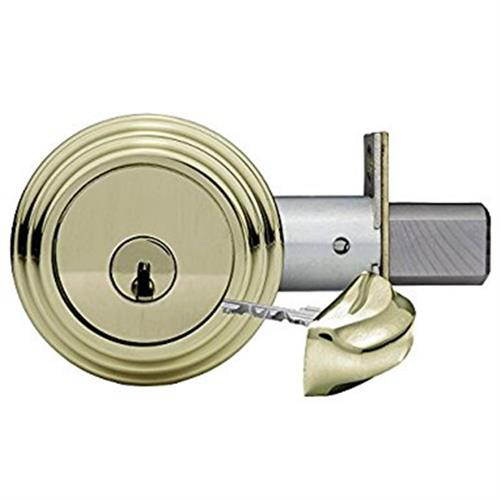 Medeco Maxum 11-R634-605-00 Bright Brass 605 Grade 1 Captive Key Cylinder Tubular Deadlock Deadbolt With 2-3/4" Backset And 1" Faceplate, High Security Original 00 Keyway