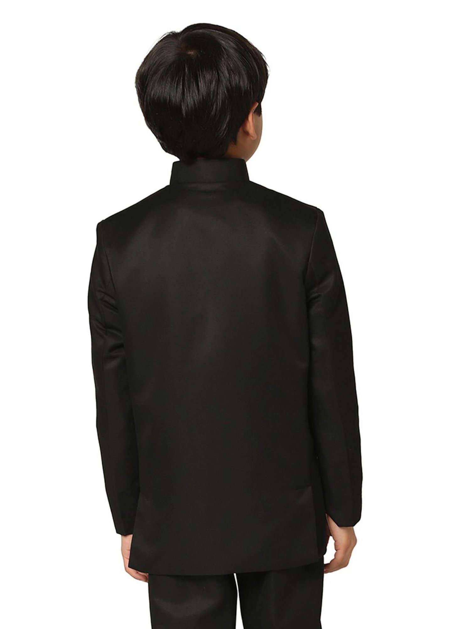 TAHVO Kids Black Slim Fit Full Sleeves Blazer