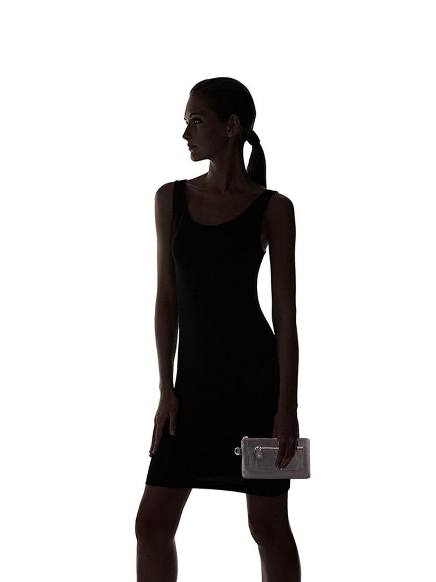 Kara Brown Solid Pouch for Women