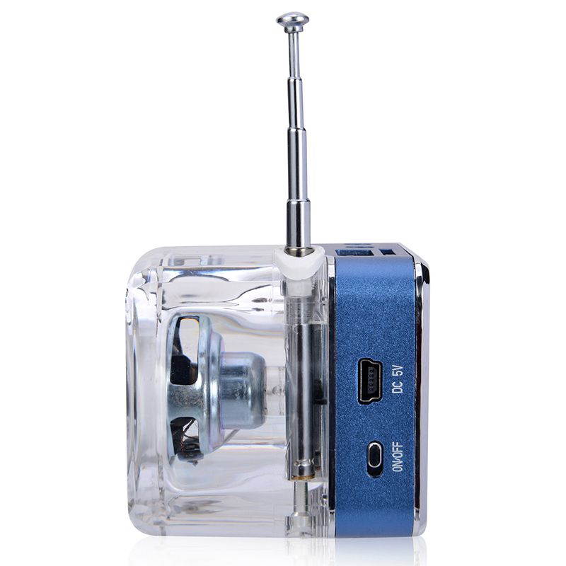 TOMTOP Mini Digital Portable Music MP3/4 Player Micro SD/TF USB Disk Speaker FM Radio With telescopic antenna and earphone Supports LINE IN function