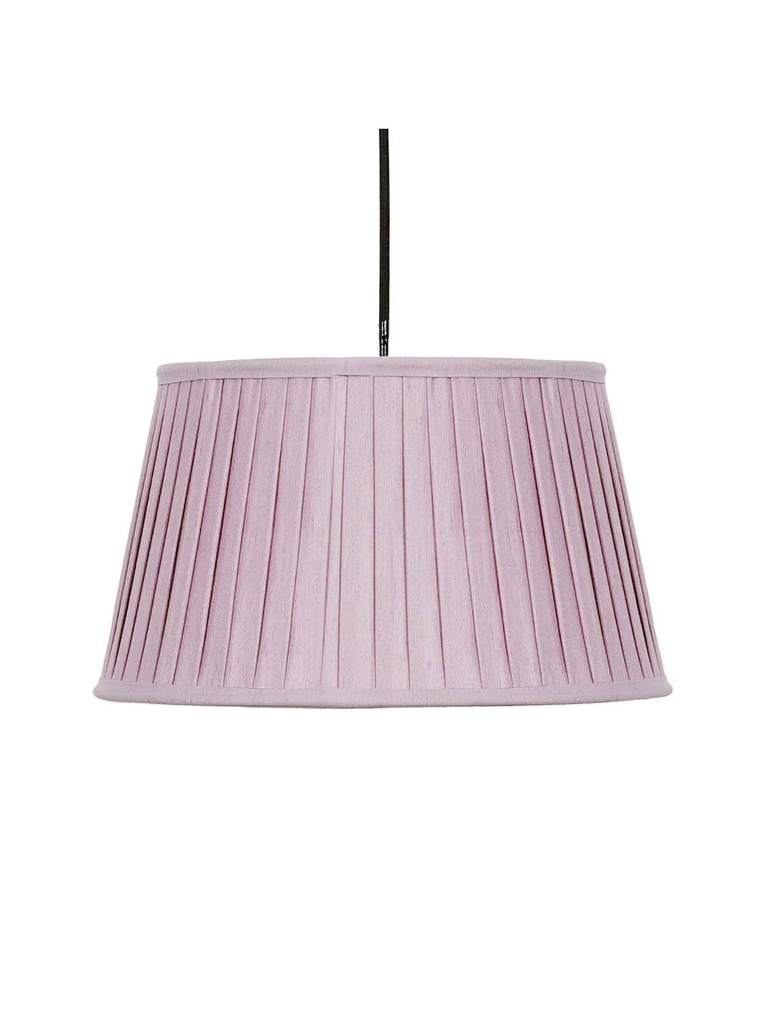 Kapoor E Illuminations Pink Linen Pleated Shade Pendant Light