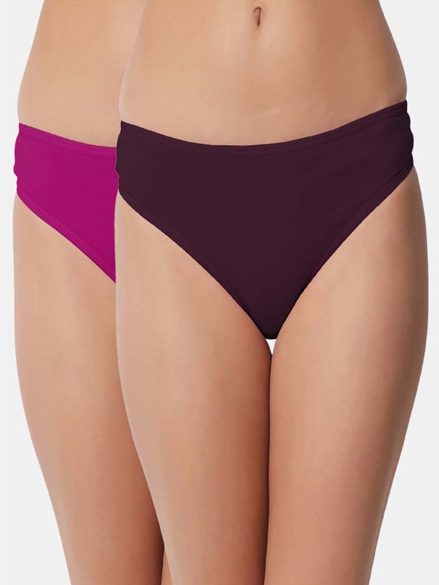 Bleeding Heart Brown & Purple Thongs - Pack Of 2