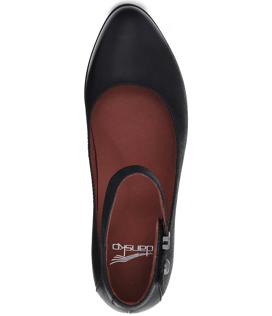 Dansko Shaylee Ankle Strap Waterproof Leather Wedge Pumps