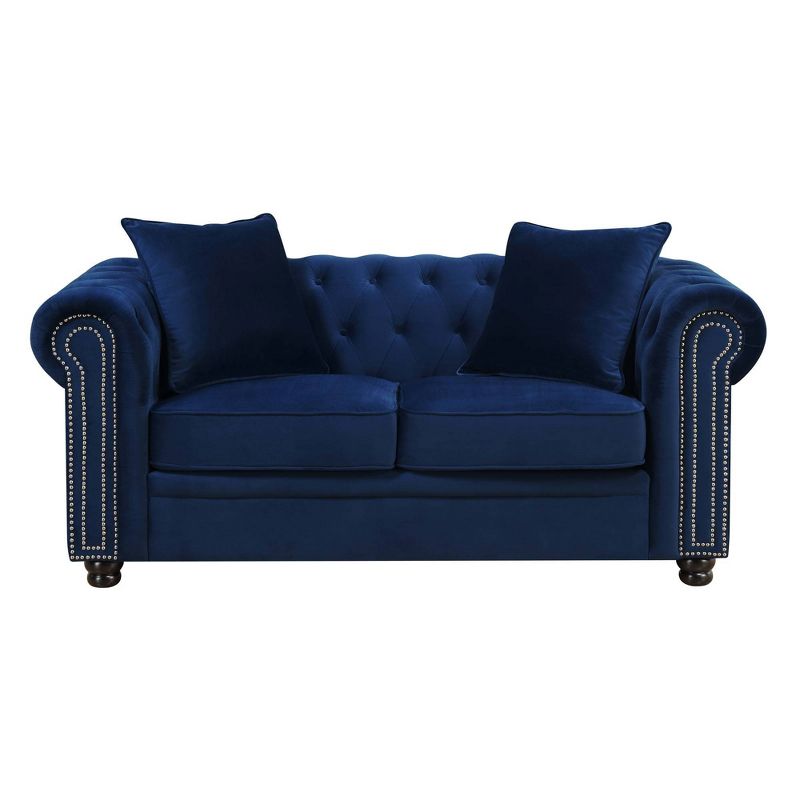 2pc Gramercy Tufted Living Room Set Navy Blue - Picket House Furnishings