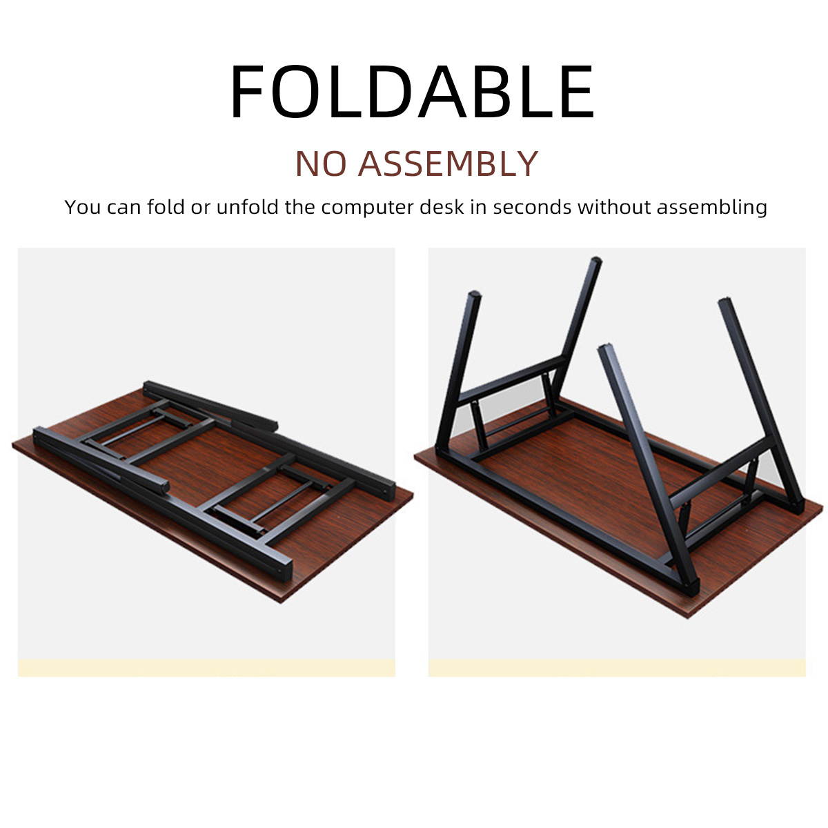 Folding Computer Desk Portable Laptop Table Home Office Workstation No Assembly