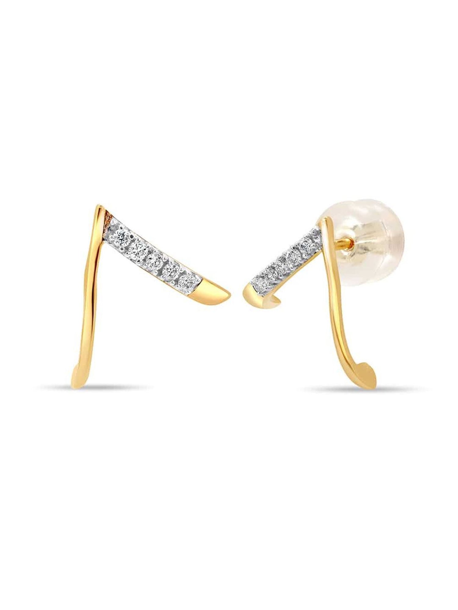 Mia By Tanishq Mia Icicles 14k Golden Glow Stud Earrings