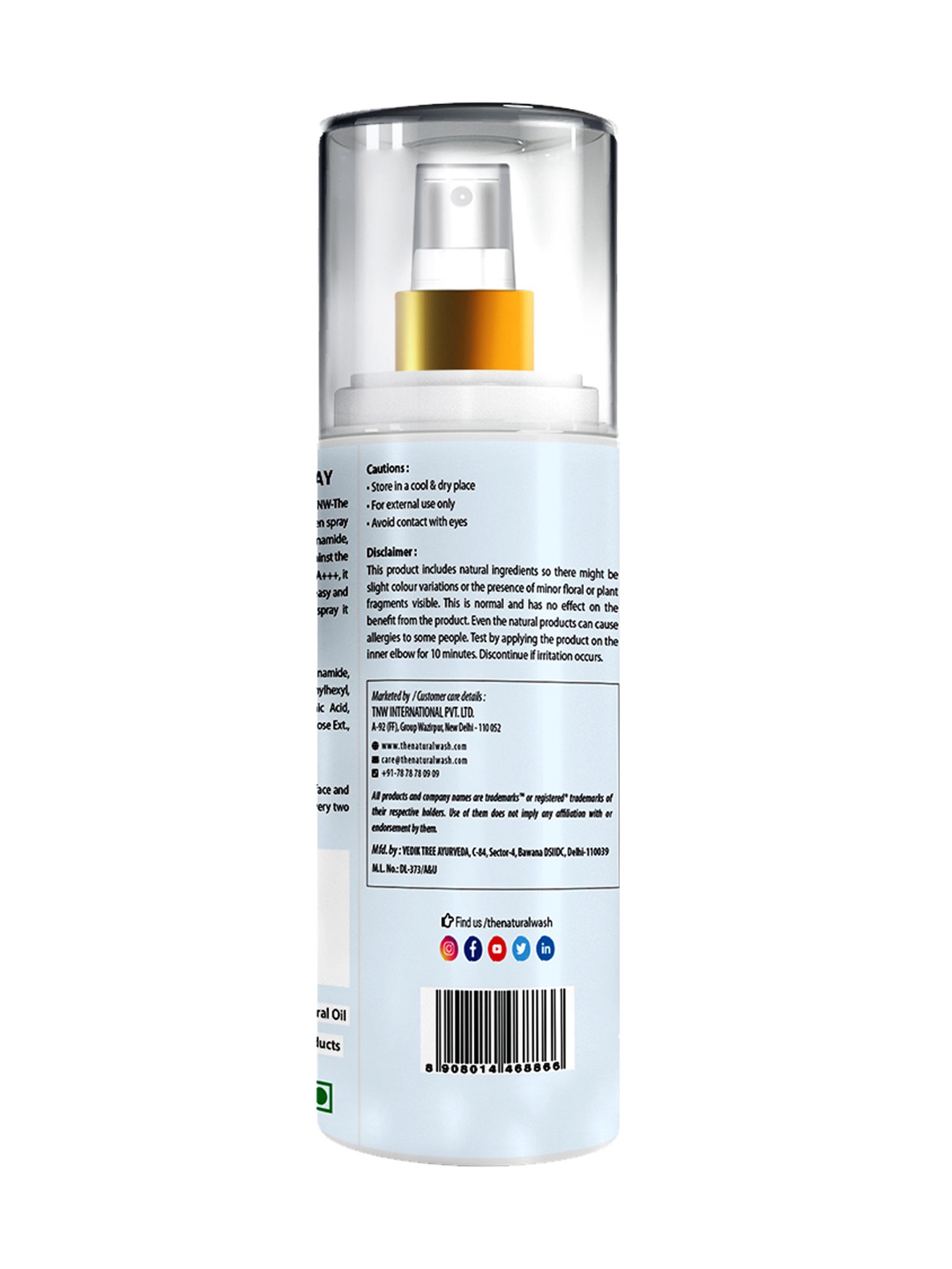 TNW-The Natural Wash Sun Protection SPF 50 Spray - 100 ml