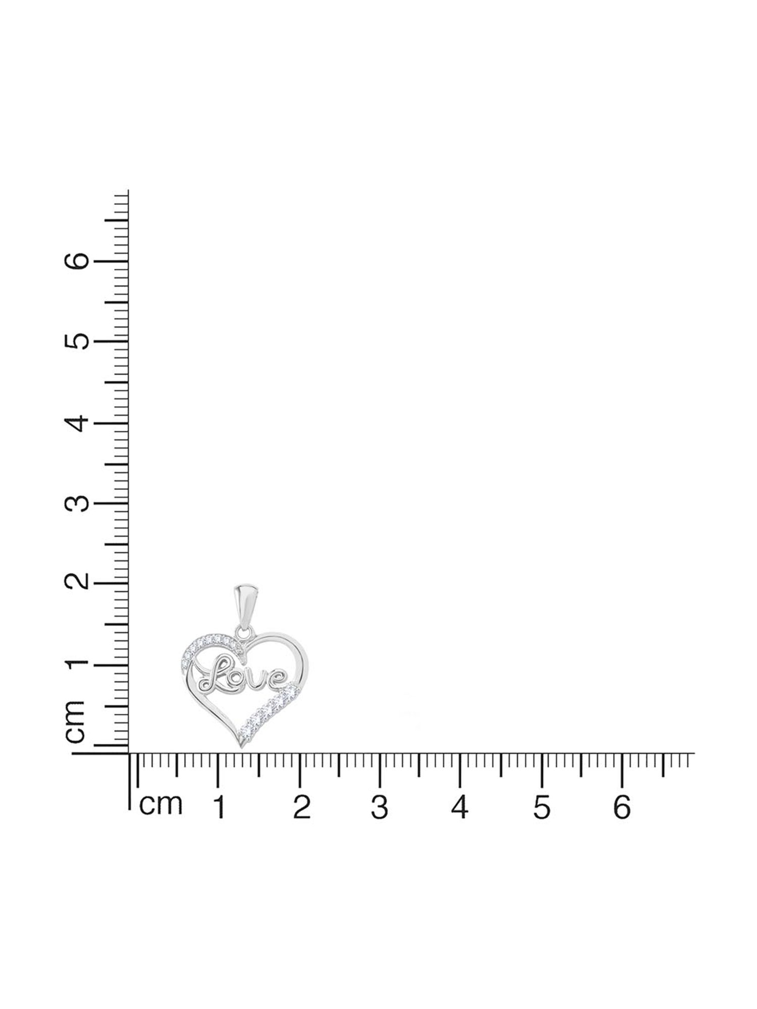 Anayra 92.5 Sterling Silver Love Heart Pendant with Chain for Women