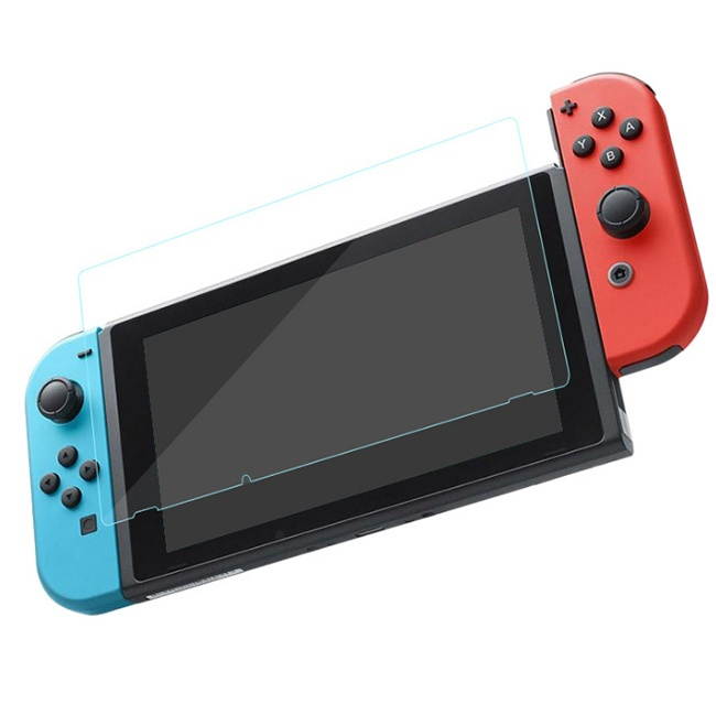 Nintendo Switch Neon Red Blue Joy-Con Console Hyrule Warriors: Definitive Edition Bundle, with Mytrix Tempered Glass Screen Protector - Improved Battery Life Console with NS Game Disc