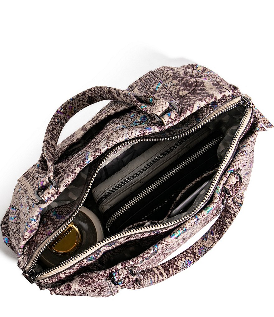 Aimee Kestenberg Zip Me Up Triple Entry Snake Satchel Bag