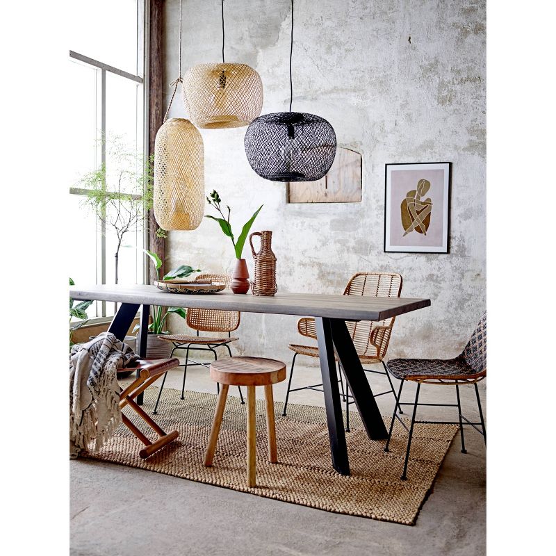 Round Handwoven Bamboo Pendant Light Brown - 3R Studios