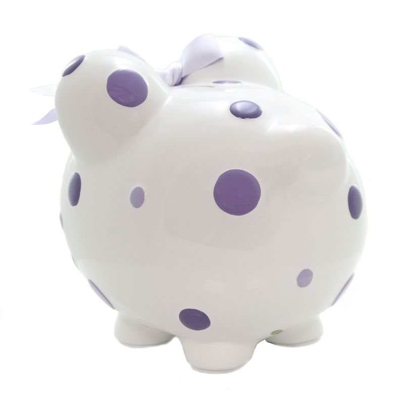 Bank 7.75" Purple Multi Dot Bank Piggy Money Saving  -  Decorative Banks