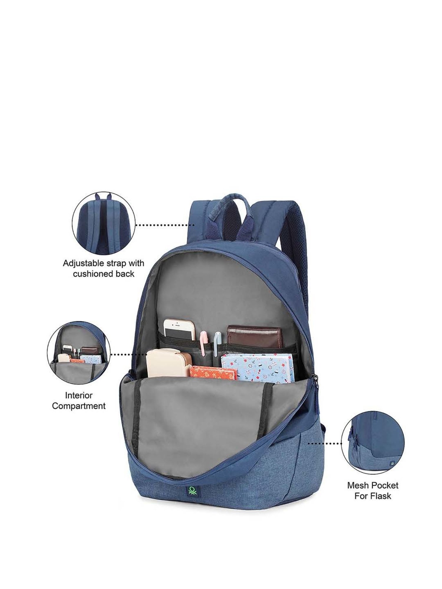 United Colors of Benetton Walter 29 Ltrs Navy Medium Laptop Backpack