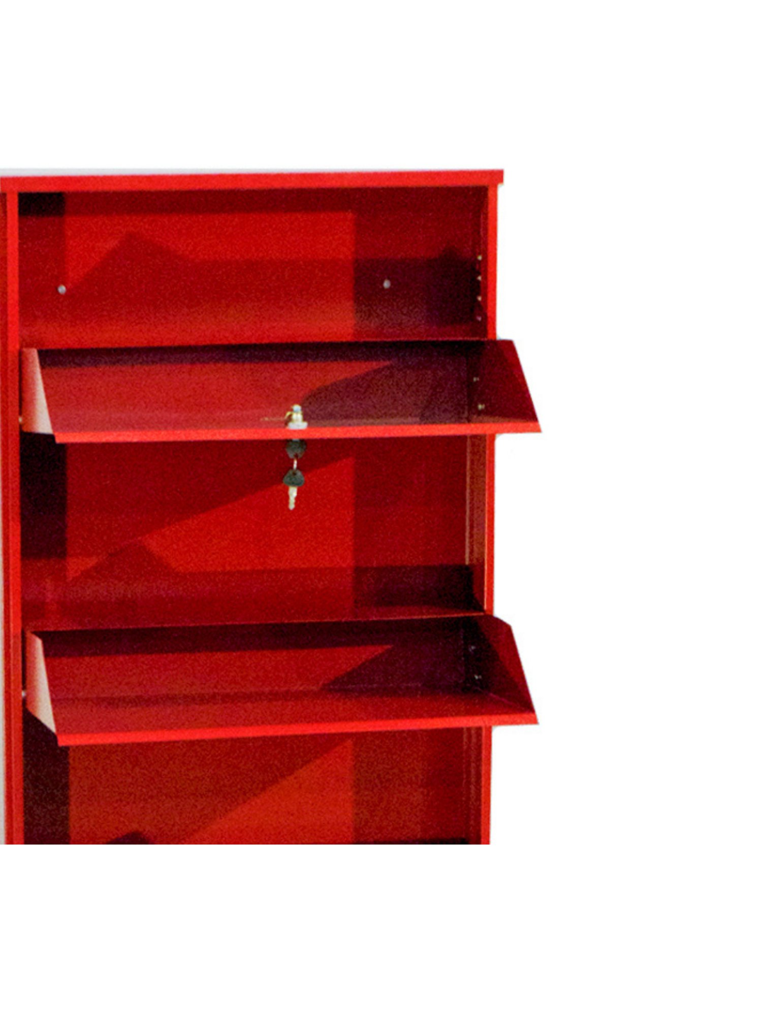 Delite Kom Metal Shoe Rack - 20" 5 Shelf, Brick Red, PowderCoat, Wall Mount, DIY