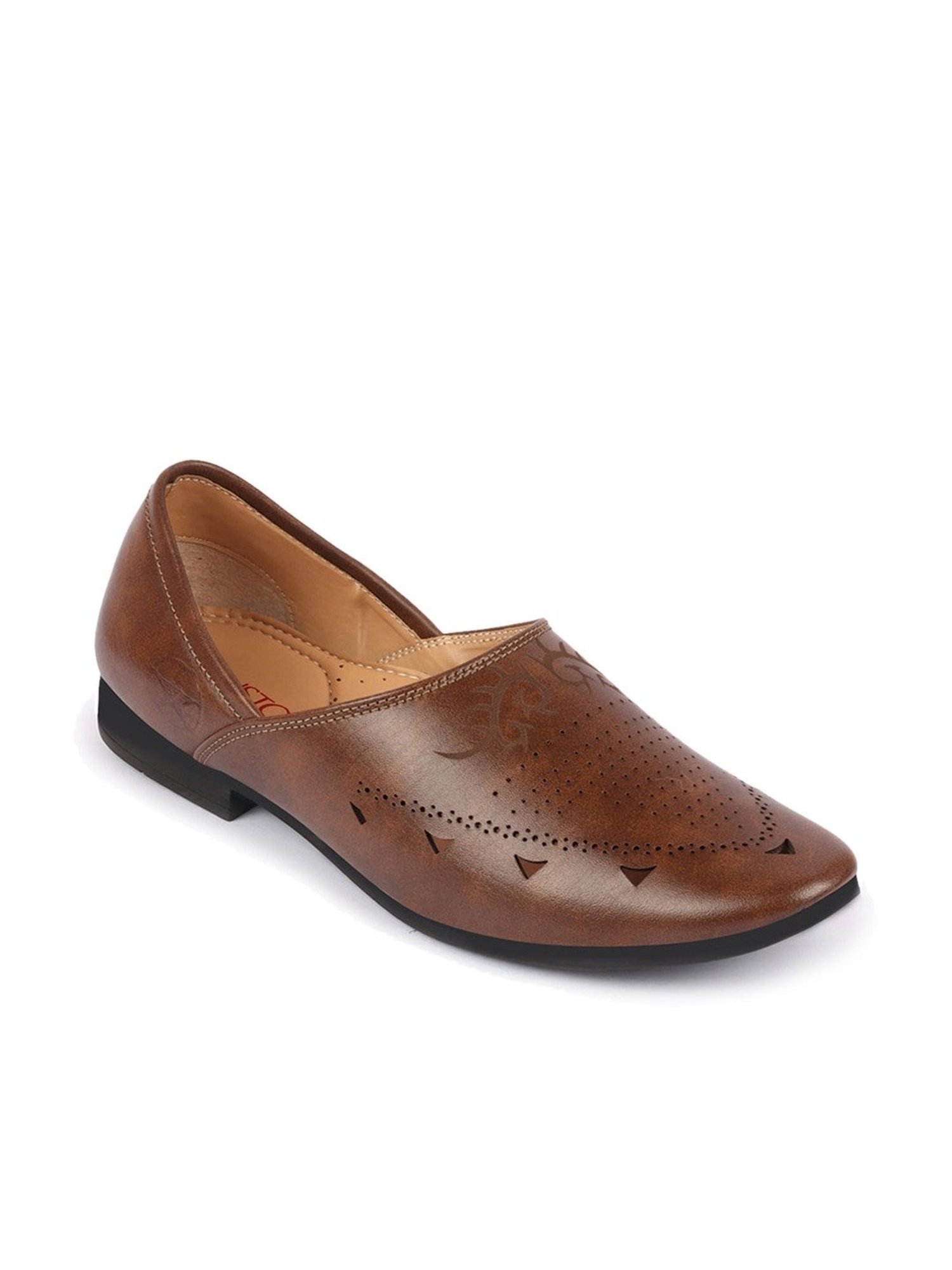 Fausto Men's Brown Ethnic Juttis