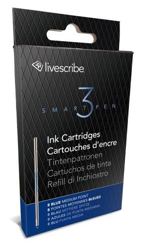 Livescribe  ARA-00010  3 Smartpen Ink Cartridge, Medium Blue (8-pack)