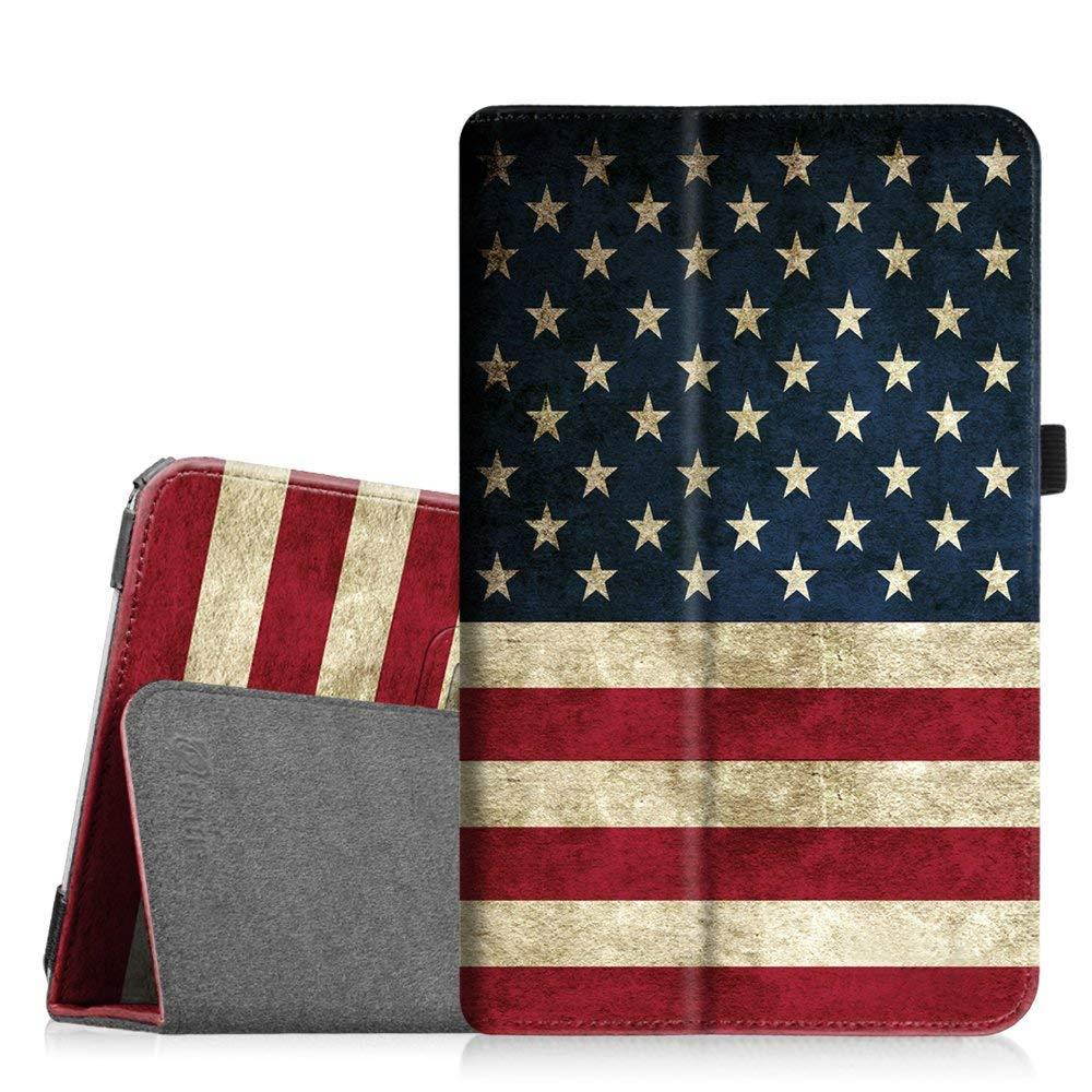Fintie Folio Case for Samsung Galaxy Tab E 9.6 - Slim Fit Premium Vegan Leather Cover for Tab E/Tab E Nook 9.6-Inch Tablet (SM-T560/T561/T565 & SM-T567V Verizon 4G LTE Version), US Flag
