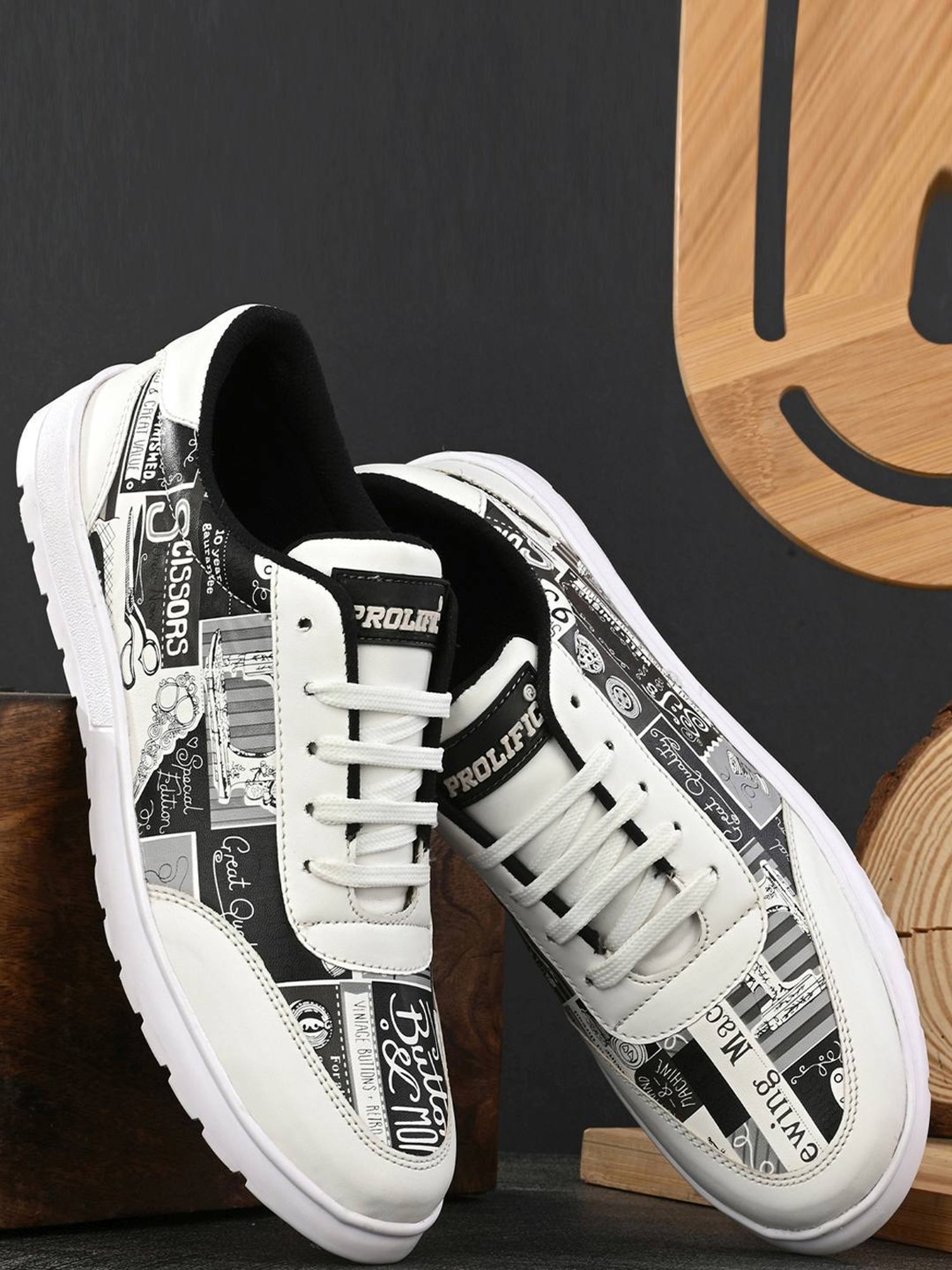 Prolific Men's Elite White Casual Sneakers