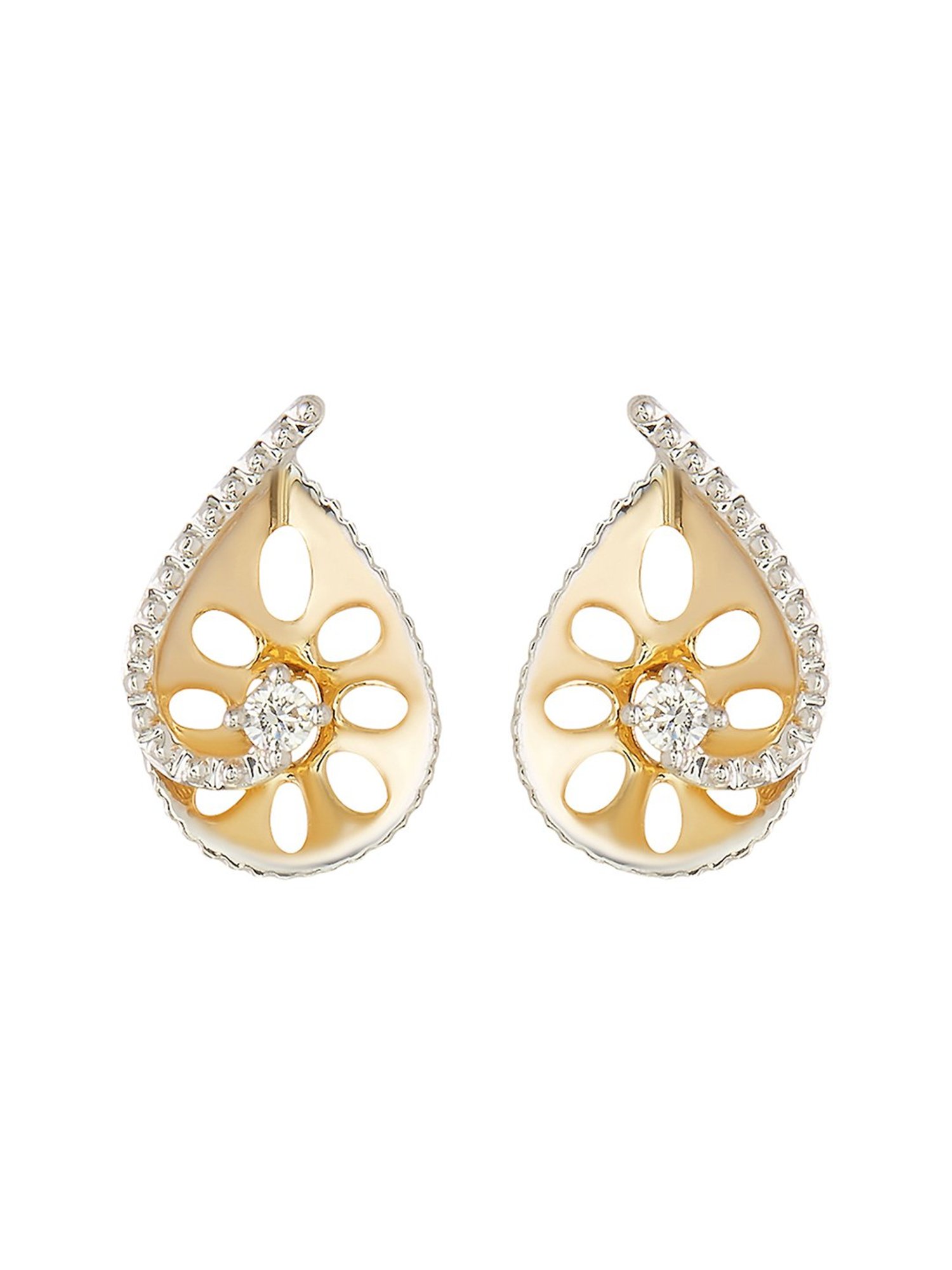 Waman Hari Pethe Jewellers 18k Gold & Diamond Earrings